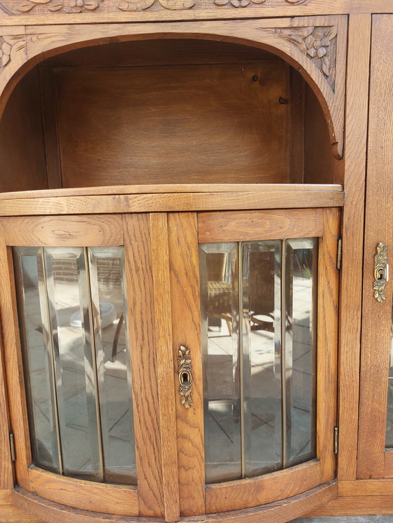 Image 1 of Vintage Eiken vitrinekast