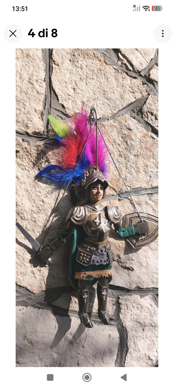 Rinaldo 28cm Vintage Sicilian Puppet Ceremonial Armor – Decorative Objects, Metal, Textile (photo 4 of 7)