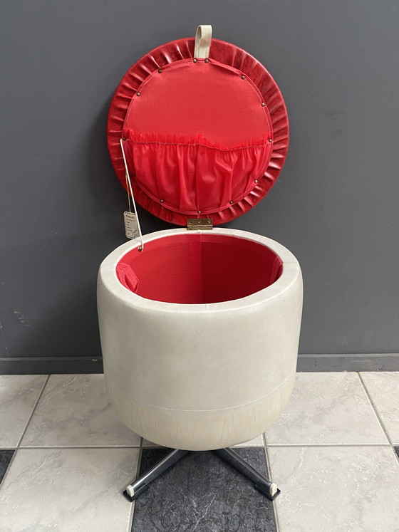 Image 1 of Round Skai Laundry Box / Stool 1960s