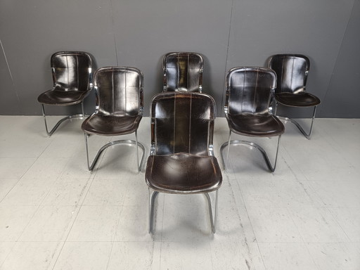 Chaises de salle à manger italiennes par Cidue, 1970S