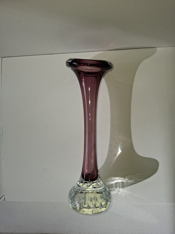 Vintage Aseda Glasbruk design vase aubergine purple Bo Borgström, Glass art (photo 7 of 12)