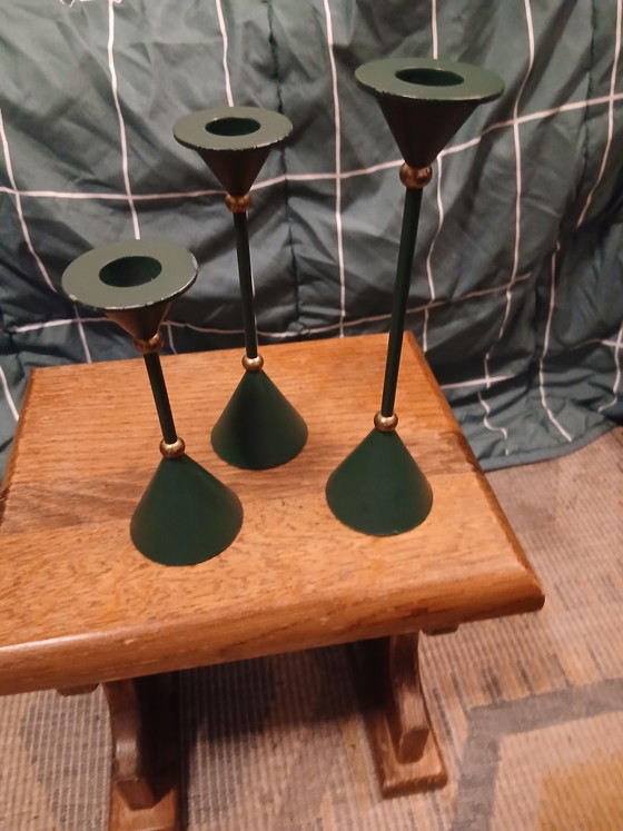 Memphis Style Vintage Candlesticks – Memphis Milano, Candle holders, Metal (photo 3 of 5)