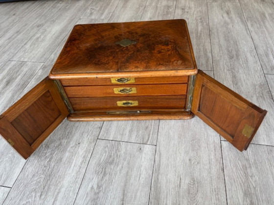 Image 1 of Posate francesi Art Déco placcate in argento, in una scatola di noce.