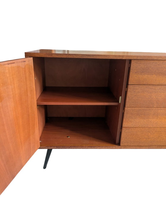 Image 1 of Vintage teakhouten jaren '60 dressoir, kastje 