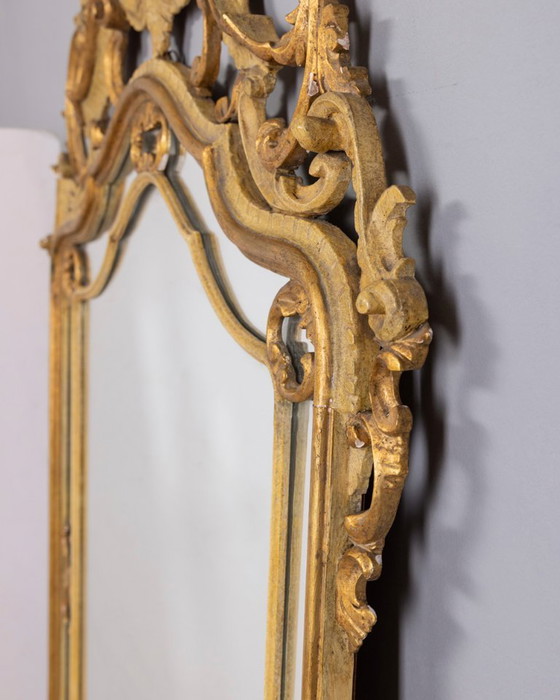 Image 1 of BAROKKE STIJL VERGULDE HOUTEN WANDSPIEGEL UIT HET BEGIN VAN DE 20E EEUW