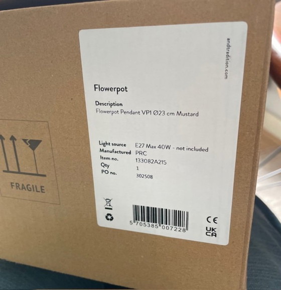 Image 1 of &Tradition Suspension Flowerpot VP1 - jaune moutarde