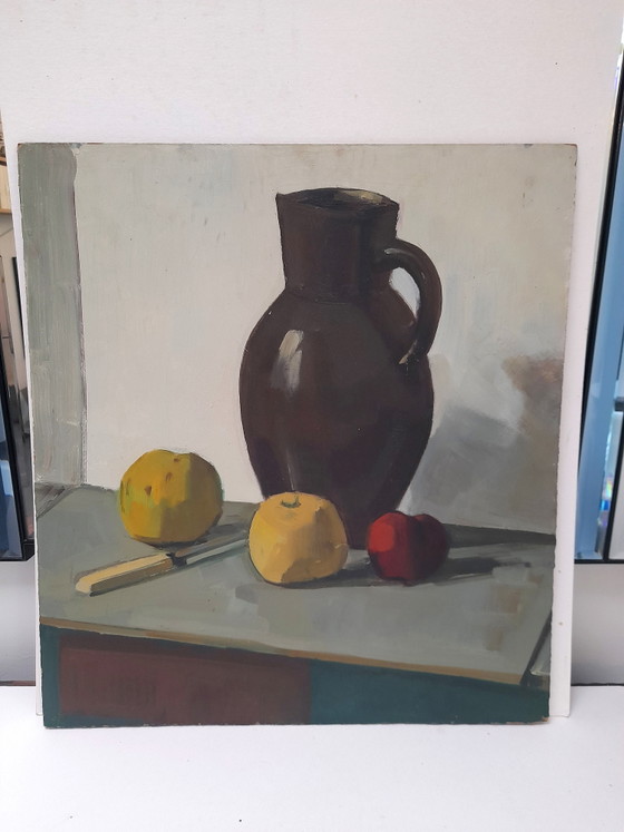 Still life with jug and fruit, after Oscar Verpoorten – Paintings & Drawings, Wood (photo 5 of 5)