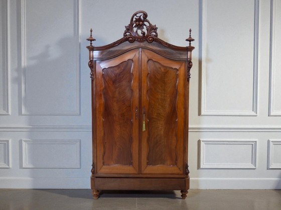 Image 1 of Mobile antico in mogano con stemma Biedermeier – altezza 220 cm