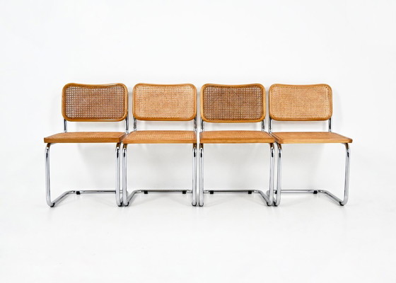 Image 1 of Chaises de salle à manger style B32 de Marcel Breuer, lot de 4