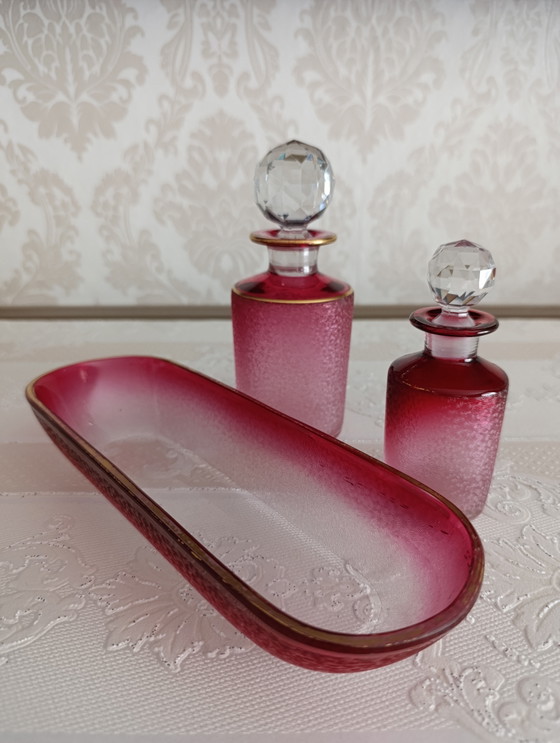 Ensemble de toilette en cristal Baccarat ancien, 3 pièces, 1930 – Accessoires de table, Crystal, Glass (photo 2 of 15)