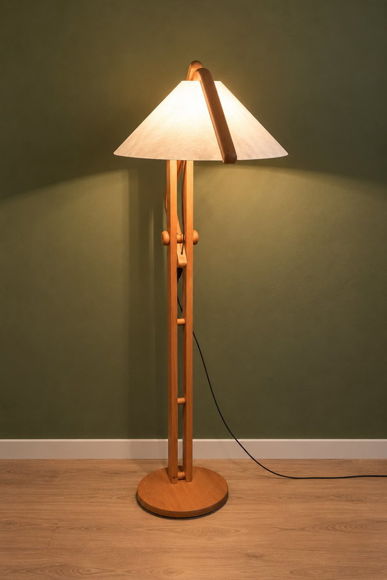 Lampada da terra in legno regolabile DOMUS 6524 vintage – Design tedesco – Lampade da terra (photo 2 of 8)