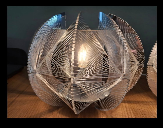 Image 1 of Set aus 2 Muno 'The Wire' Wand-/Tischlampen – Space Age (Paul Secon Stil)