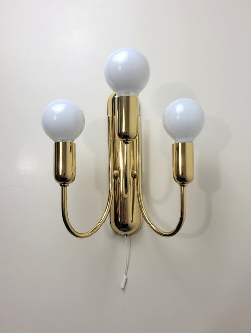 Lámparas de pared vintage de latón estilo Hollywood Regency de Sölken Leuchten