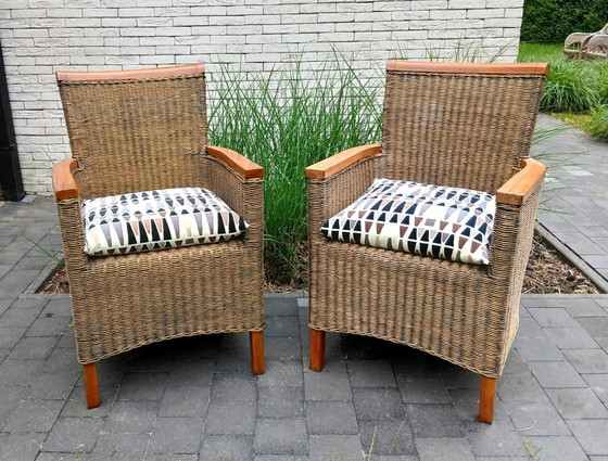 2 poltrone in rattan realizzate a mano negli anni '20 – Sedie da giardino (photo 7 of 15)