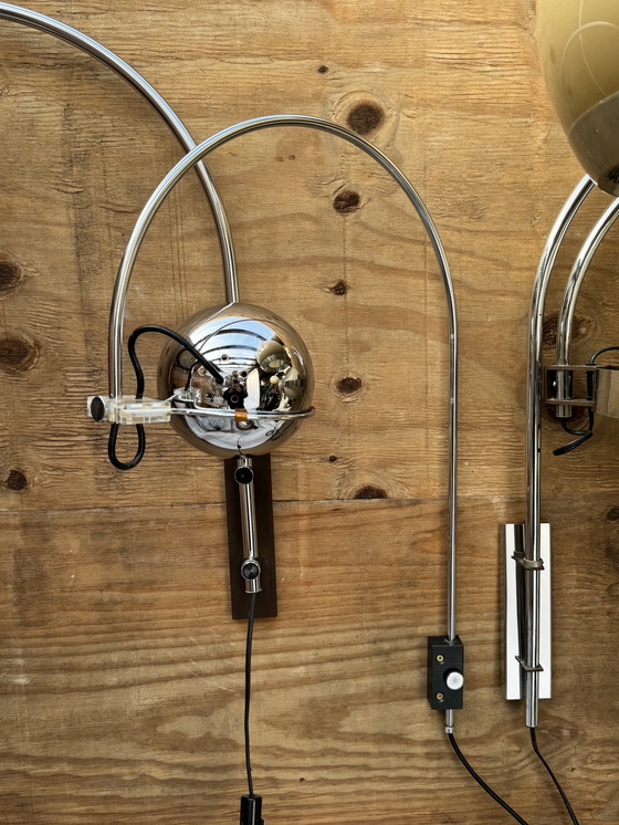 Image 1 of Vintage Chrome Wall Lamp by GEPO Amsterdam, 1970s – Eyeball Design