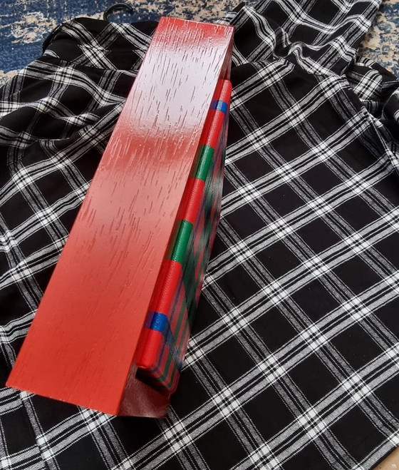 Image 1 of Frances Eckhardt - 24x24 cm handmade graphic artwork check tartan design modern no. 2