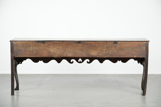 Image 1 of Large antique English oak sideboard from the 18th century