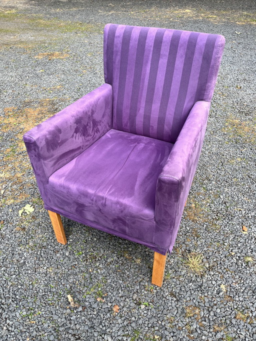 Bert Plantagie Chair / Armchair - purple velvet / velour fabric