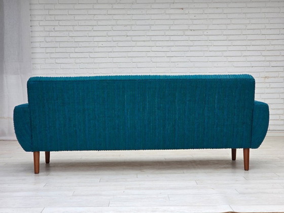 Image 1 of 1970s, Danish 3-seater sofa, furniture wool, teak wood.