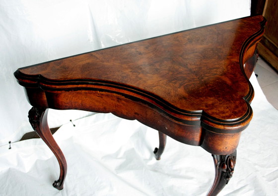 Image 1 of Engelse laat 18e-eeuwse speeltafel openklapbaar