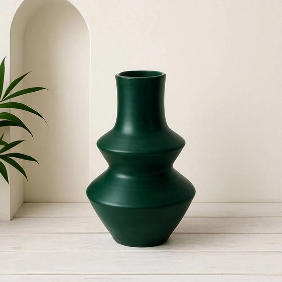 Smaragdgroene matte Taboukalt vaas – Vazen, Porselein, Keramiek (photo 3 of 3)