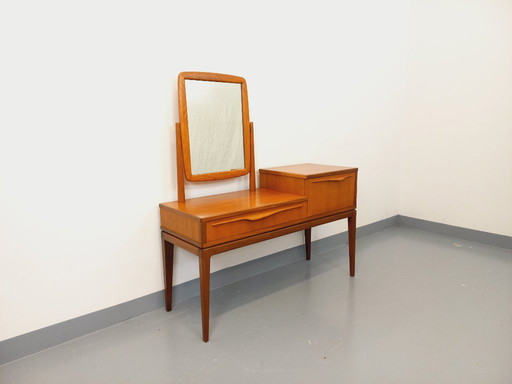 Petite enfilade coiffeuse scandinave vintage en teck avec miroir des années 60