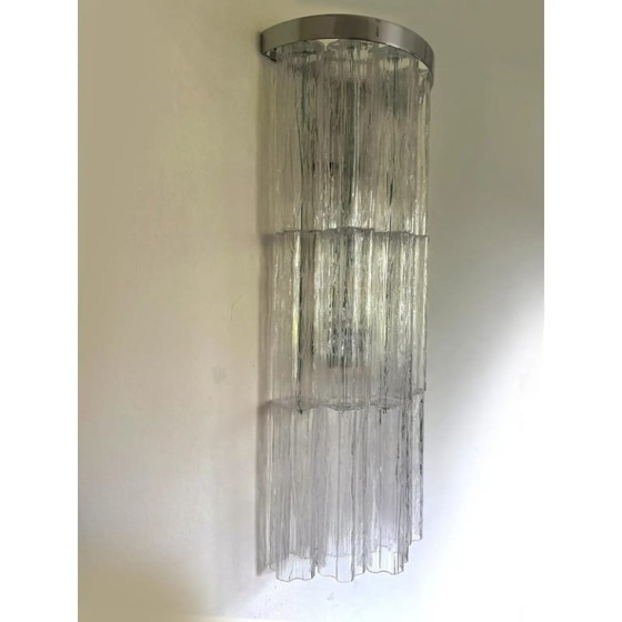 Image 1 of Paar moderne transparente „Tronchi“-Wandleuchten