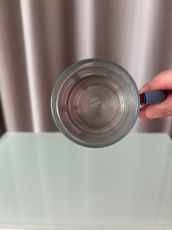 Tasse Alessi avec support métallique et anse grise, Accessoires de cuisine, Verre, Transparent (photo 3 sur 6)