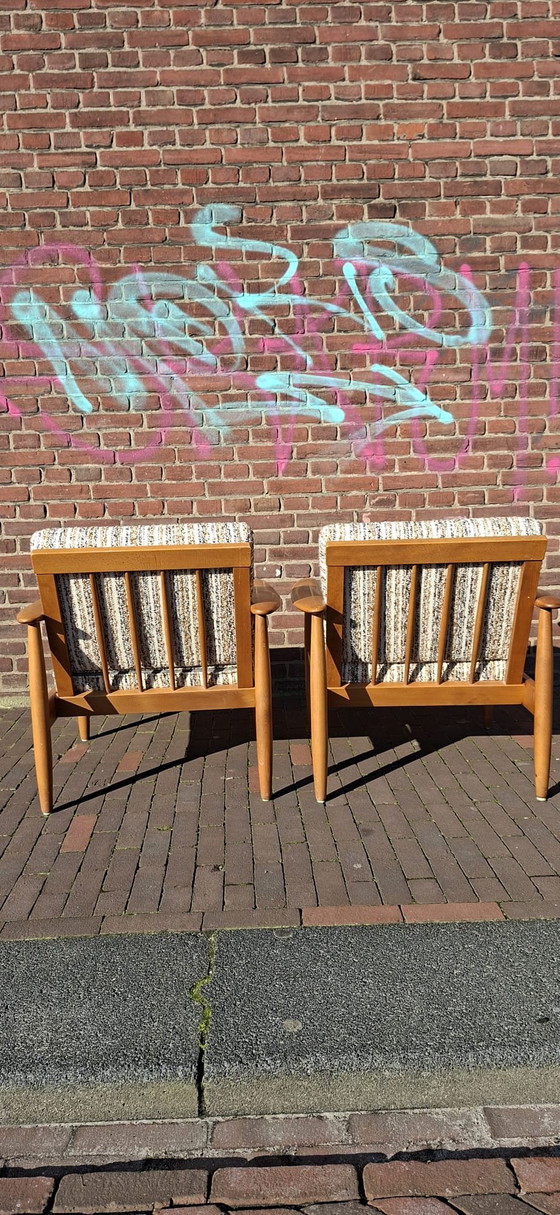 Image 1 of 2 dänische Sessel aus den 1970er Jahren mit Originalpolsterung
