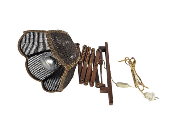 Image 1 of Schaarlamp - Harmonicalamp - teak - wandlamp - 60's