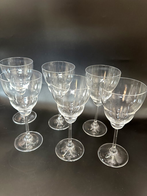 6 x verres à vin soufflés à la bouche 1970