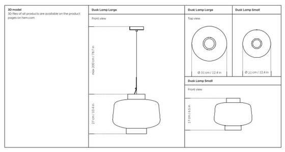 Image 1 of Lampada a sospensione Hem Dusk grande avorio