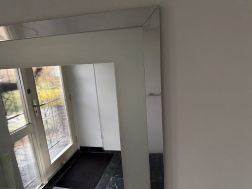 Mirror with chrome frame