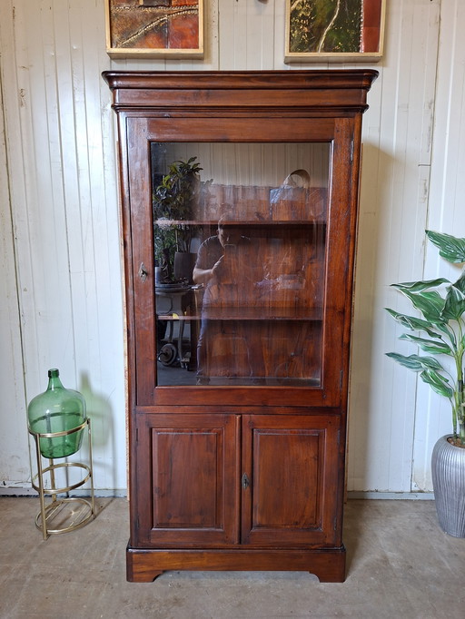 Classic teak display cabinet, china cabinet, sideboard afm.94x39 and 190cm high.

