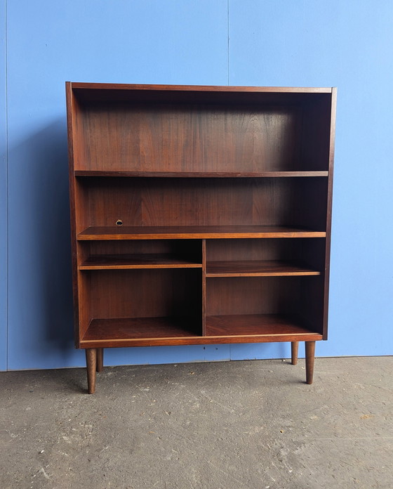 Image 1 of Vintage Danish wall cabinet/ glass sliding doors