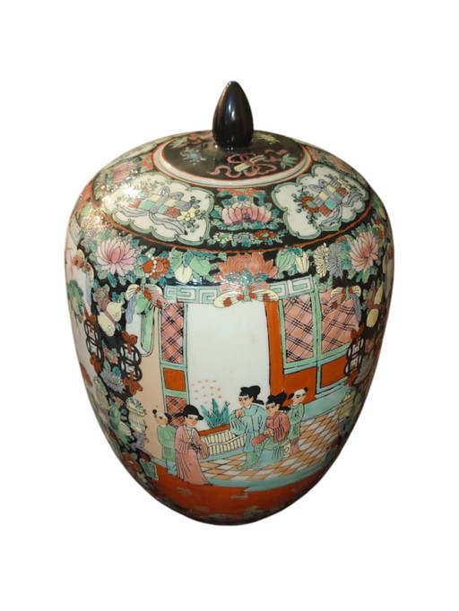 Vase chinois à couvercle