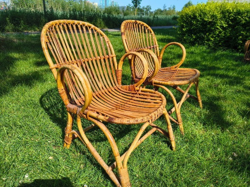 Vintage Rattan Armchairs Rohé Noordwolde – Set of 2
