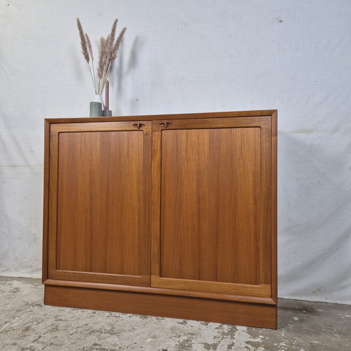 H.W. Klein, Bramin vintage 1960s wall unit teak cabinet