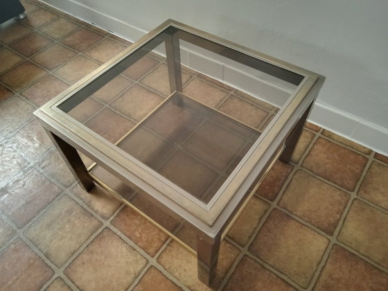 Image 1 of VINTAGE Coffee Table Metal & Glass in Smoked Glass The 70s
