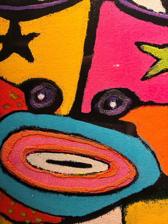 Image 1 of large framed screen print by Clemens Briels