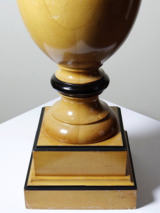 Image 1 of Large Le Dauphin "Verdennes" lamp, turned wood, vintage 1970s