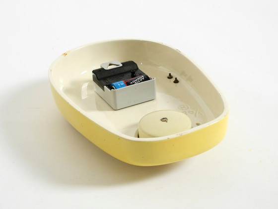 Image 1 of Beautiful battery-operated Mid-Century Modern wall clock by Mauthe with a glazed ceramic case