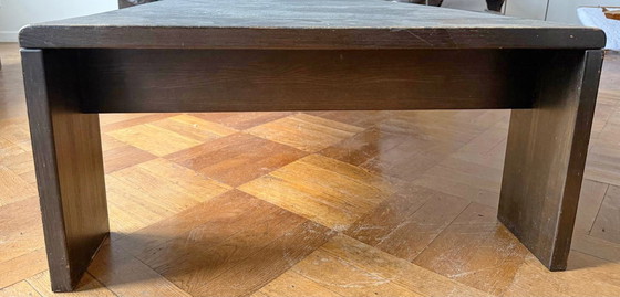 Image 1 of Retro-Ledersofa mit Marmortisch