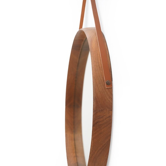 Image 1 of Round mirror with teak frame, 1960s