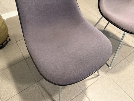 Vitra | Eames | DSX | Zwart Fiberglass, Grijze Bekleding En Zink Onderstel | 4 Stuks – Eetkamerstoelen, Metal (photo 5 of 8)