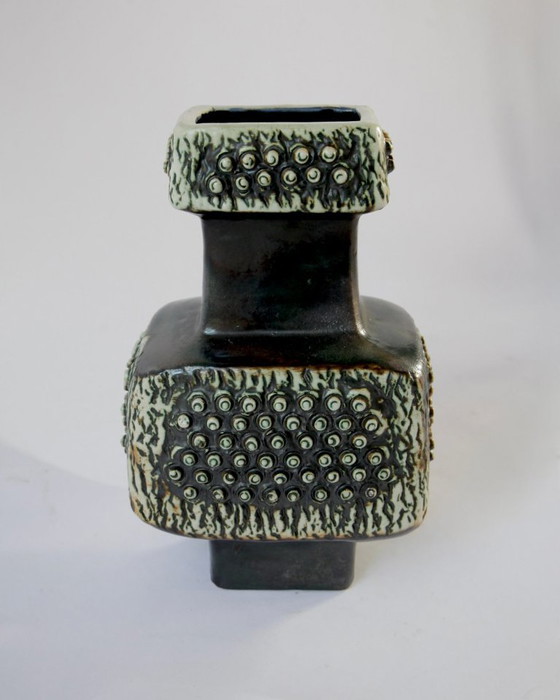 Vaso Fohr Keramik con smalto lava, Germania Ovest, anni '60, Vasi, Ceramica, Nero, Brutalist (foto 5 di 7)