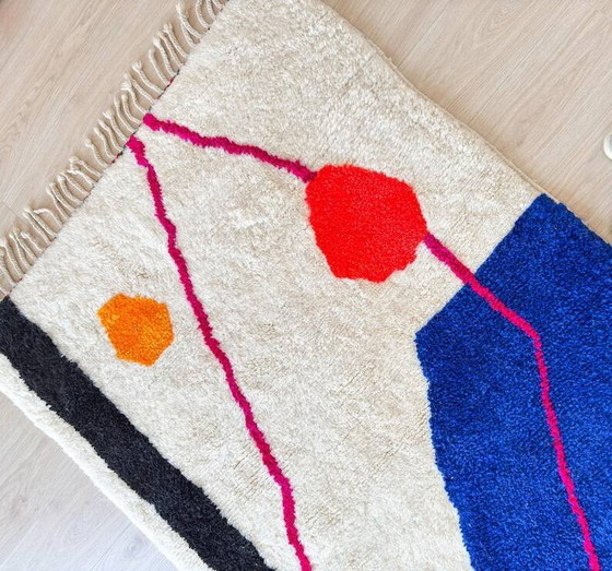 Alfombra bereber tejida en lana natural 100cmx200cm – Wool, Bohemian (photo 7 of 9)