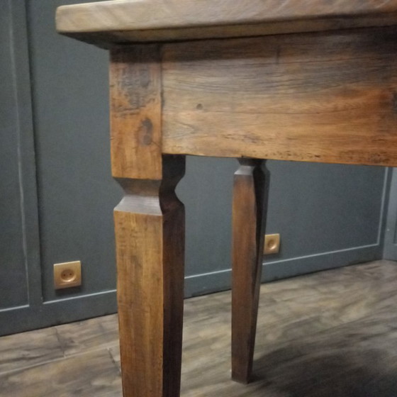 Dining table, Side table Antique French farmhouse table made of fruitwood (photo 14 of 16)