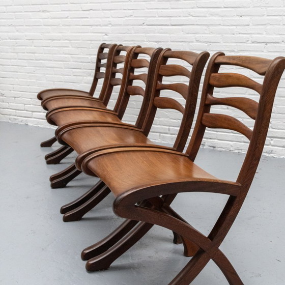 Image 1 of Marc Van Rampelberg Muninga Wood Dining Room Set anni '80