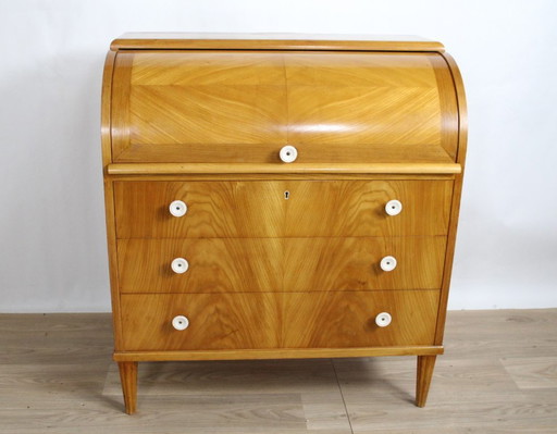 Teak scroll desk - Sweden, 1960s